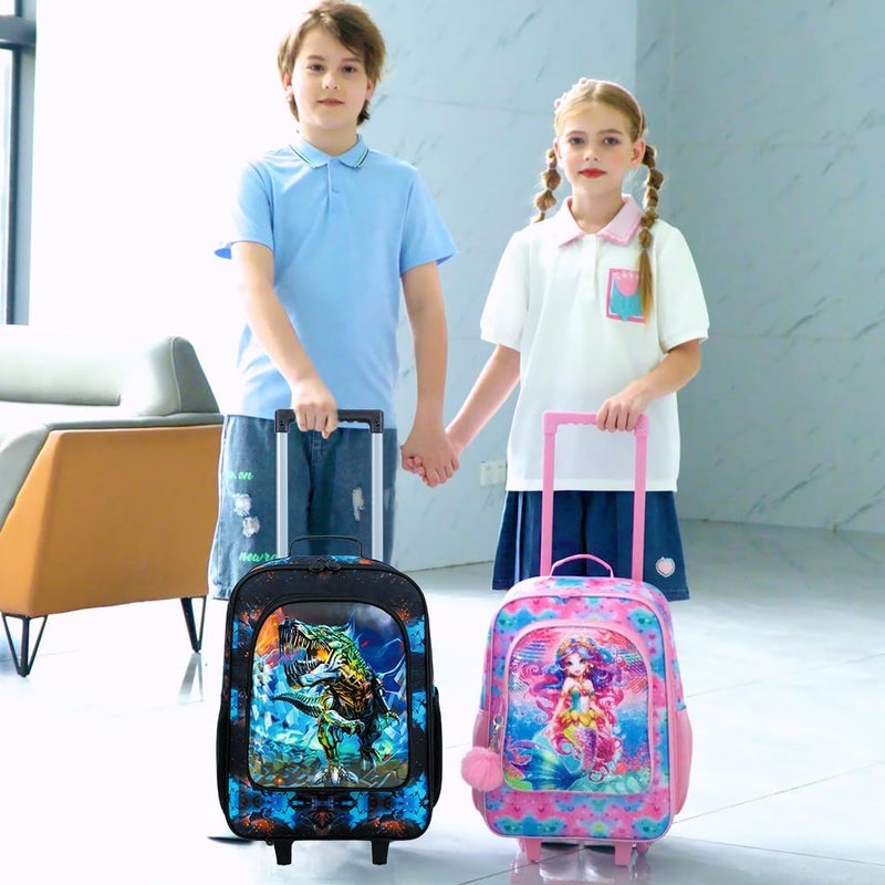 WZLVO Kids Luggage for Boys and Girls, Cute Dinosaur Unicorn Rolling Wheels Suitcase for Toddler Children - Image 2